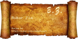 Bukor Zia névjegykártya